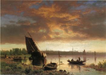 Albert Bierstadt : Harbor Scene